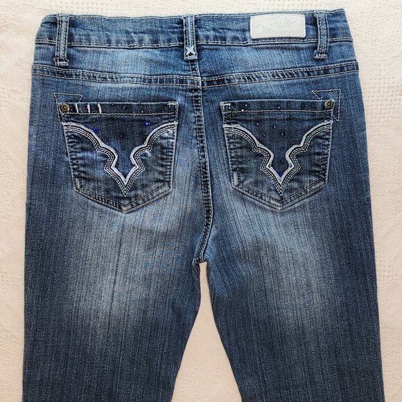Y2K Jeans with Rhinestones, Stitch features & Embellished pockets - Picture 6 of 10
